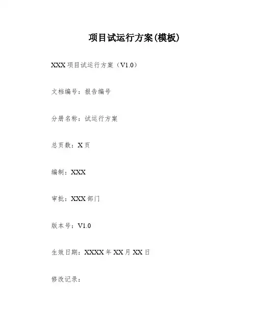项目试运行方案(模板)