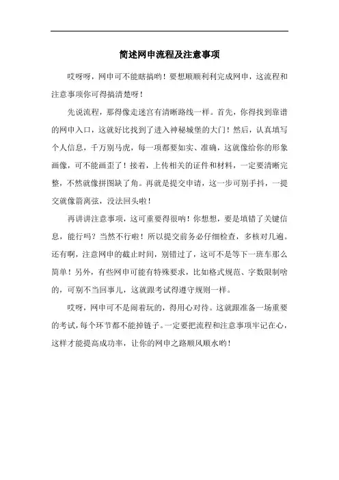 简述网申流程及注意事项