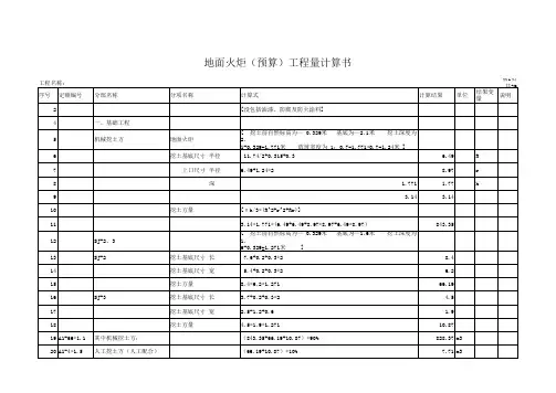 地面火炬预算工程量
