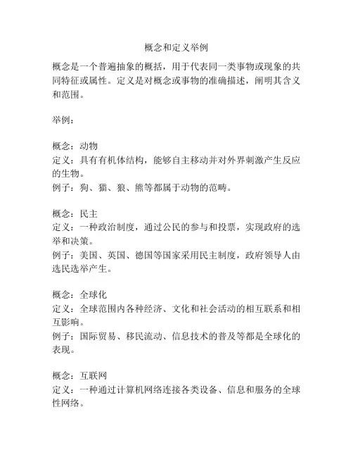 概念和定义举例