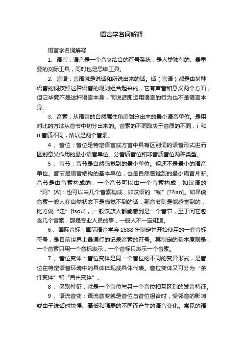 语言学名词解释