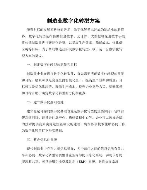 制造业数字化转型方案