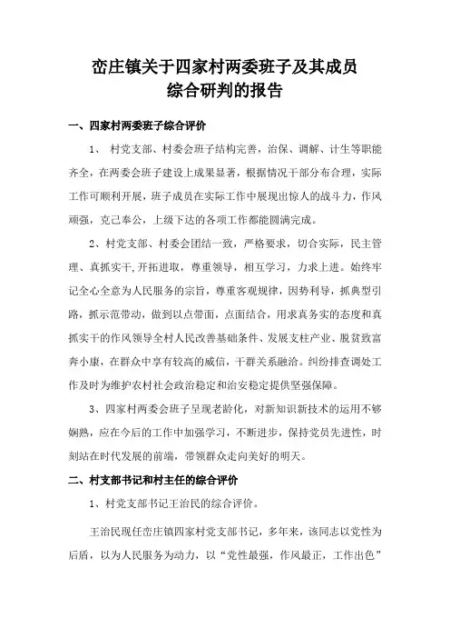 班子综合研判