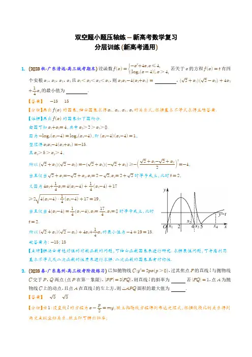2023届高考数学重点专题三轮冲刺双空题小题压轴练(解析版)