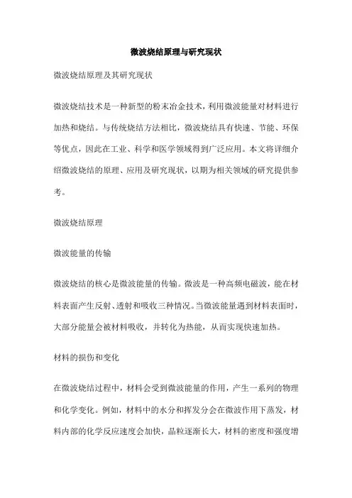 微波烧结原理与研究现状