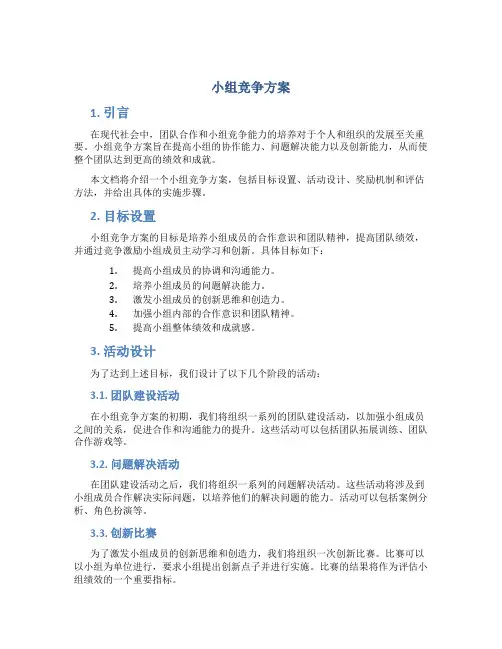 小组竞争方案