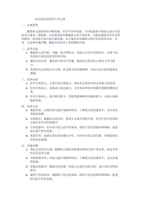 幼儿园分层培养工作方案1