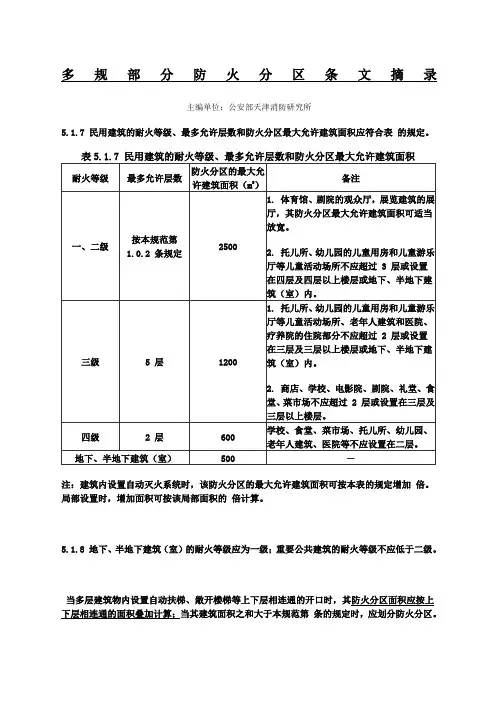 防火分区规范要求