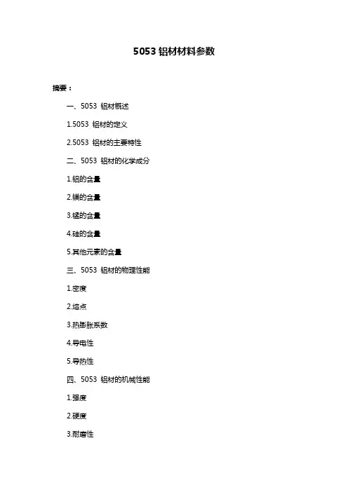 5053铝材材料参数