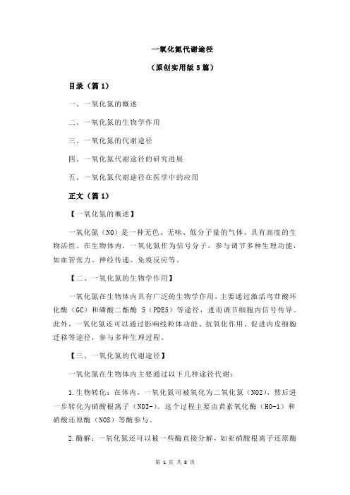 一氧化氮代谢途径