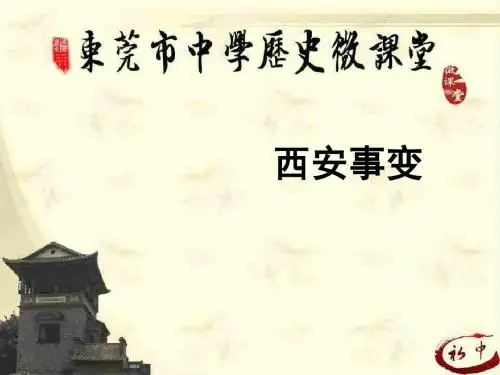 《西安事变》微课课件(虎门五中：赖东妹)