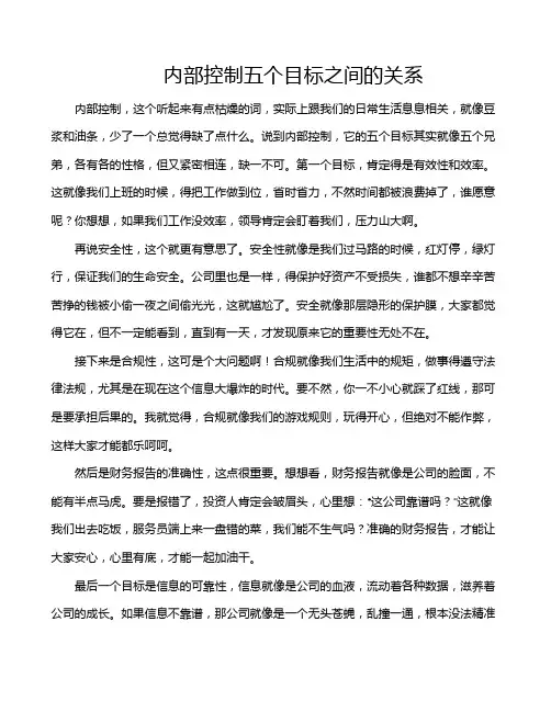 内部控制五个目标之间的关系