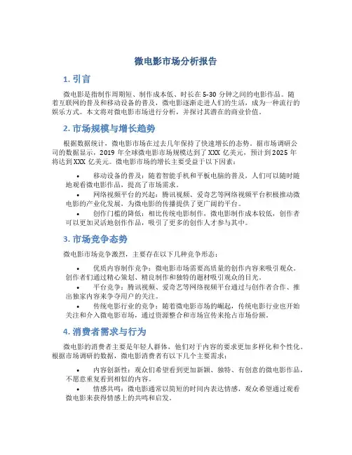 微电影市场分析报告