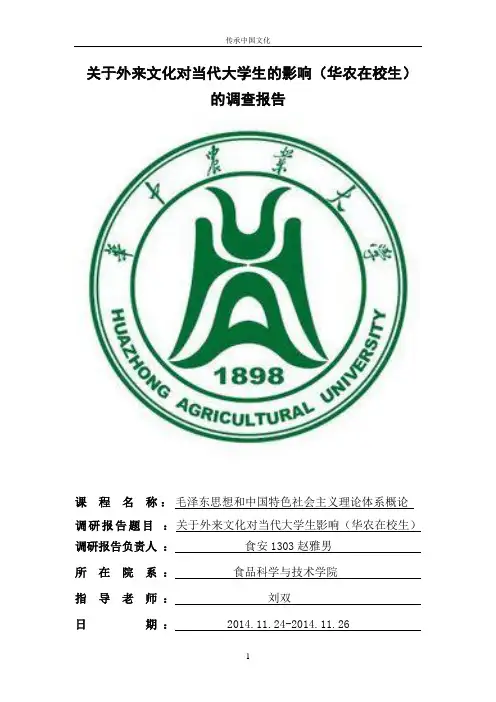 关于外来文化对当代大学生影响