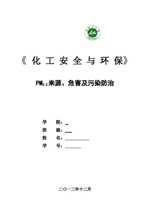 化工安全与环保论文