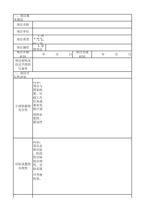 项目评审报告模板