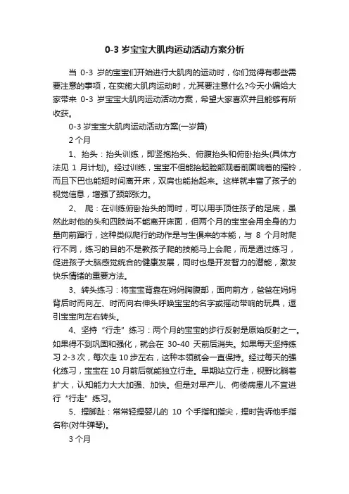 0-3岁宝宝大肌肉运动活动方案分析
