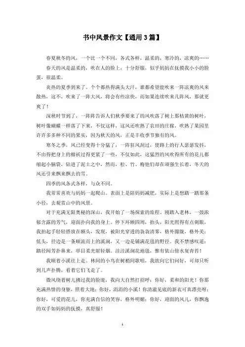 精选书中风景作文【通用3篇】