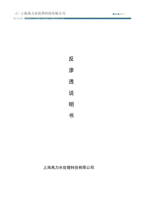 完整版反渗透说明书