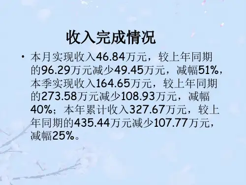 酒店季度财务分析报表正式版PPT文档