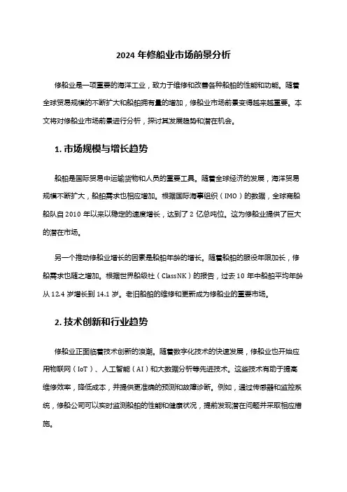 2024年修船业市场前景分析