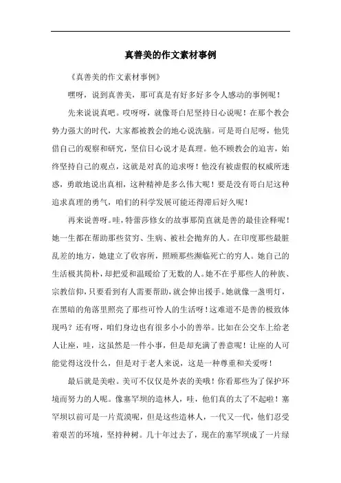 真善美的作文素材事例