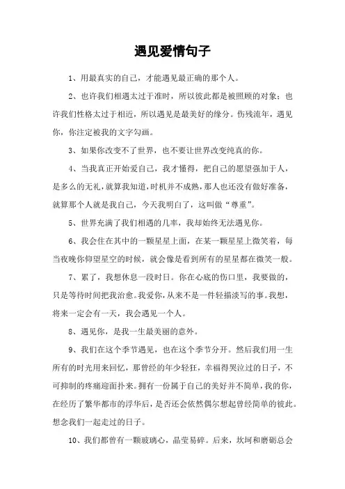 遇见爱情句子