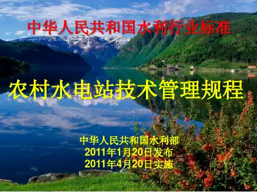 农村水电站技术管理规程课件(附录C)