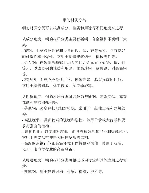 钢的材质分类