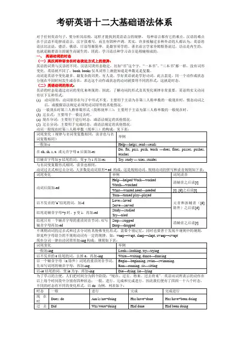 考研英语十二大基础语法体系