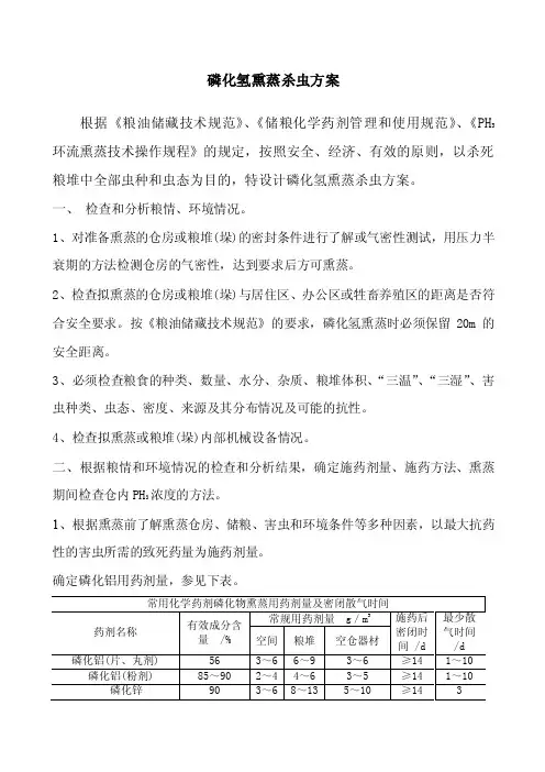 磷化氢熏蒸杀虫方案