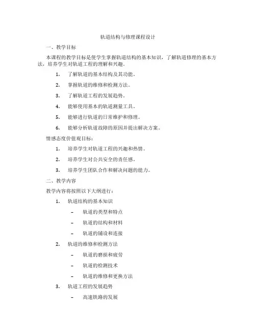 轨道结构与修理课程设计