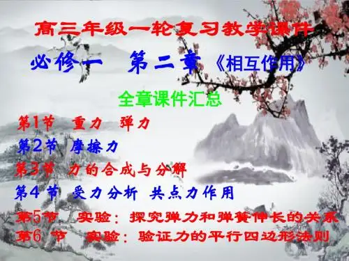 高三年级一轮复习,必修一第二章,相互作用 ,全章课件