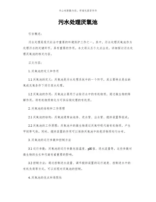 污水处理厌氧池简版