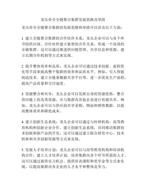 龙头牵引全链聚合集群发展思路及举措