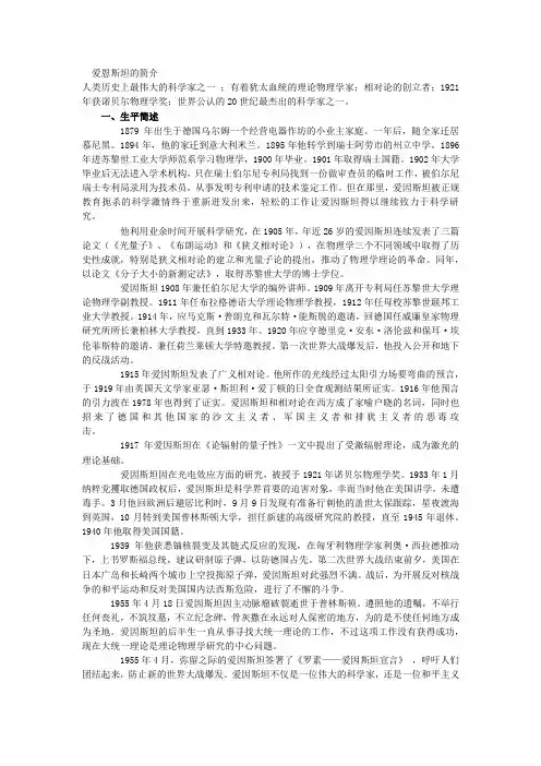 爱恩斯坦的简介