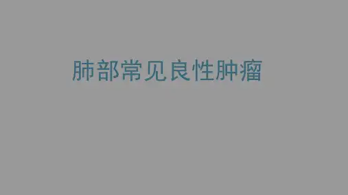肺部常见良性肿瘤影像