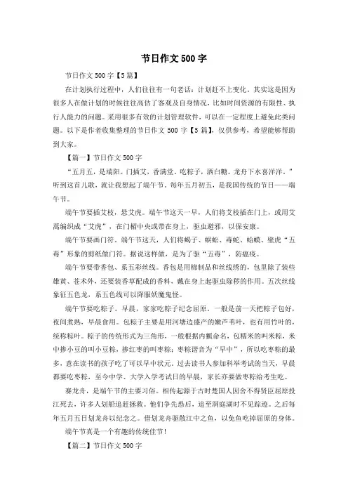 节日作文500字