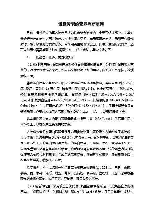 慢性肾衰营养治疗原则