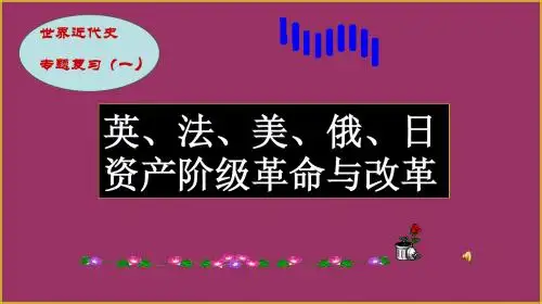 世界近代史专题复习：英、法、美、俄、日资产阶级革命与改革