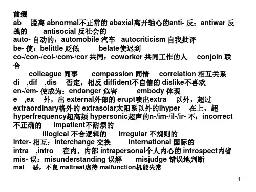 英语常用前后缀PPT优秀课件