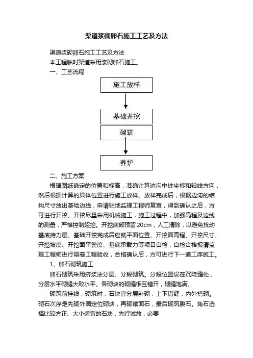 渠道浆砌卵石施工工艺及方法