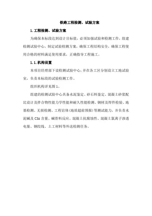 铁路工程检测、试验方案