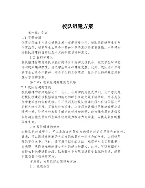 校队组建方案