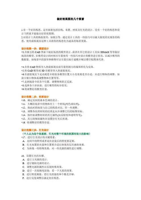 做好效果图的几个要素