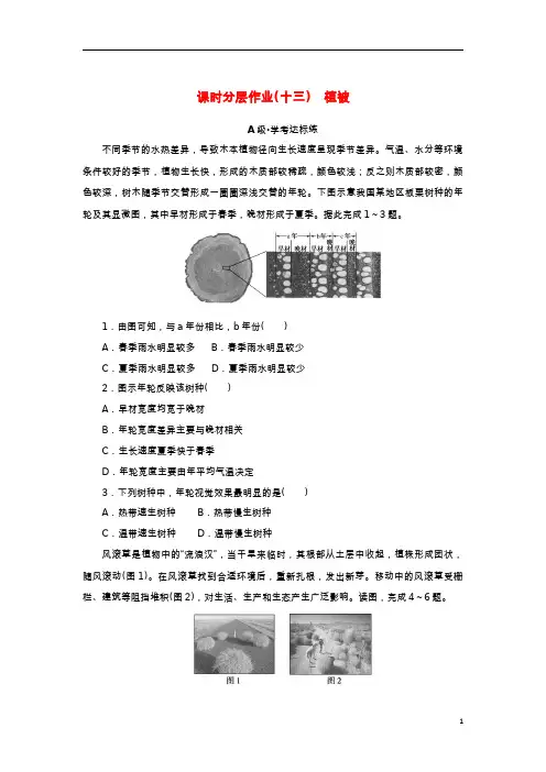 2022_2023学年新教材高中地理课时分层作业十三植被新人教版必修第一册