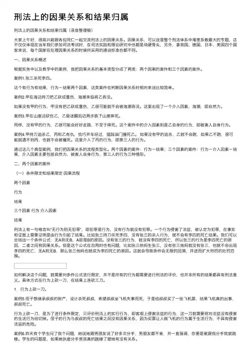 刑法上的因果关系和结果归属