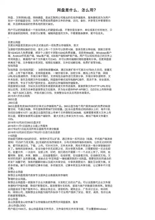 网盘是什么，怎么用？