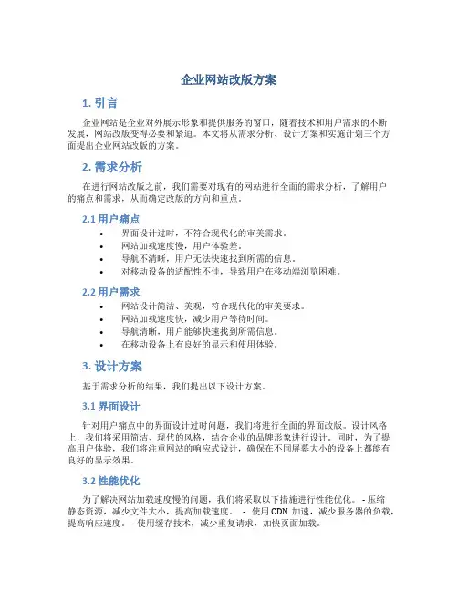 企业网站改版方案