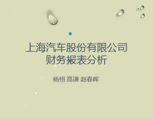 上海汽车财务报表分析.ppt